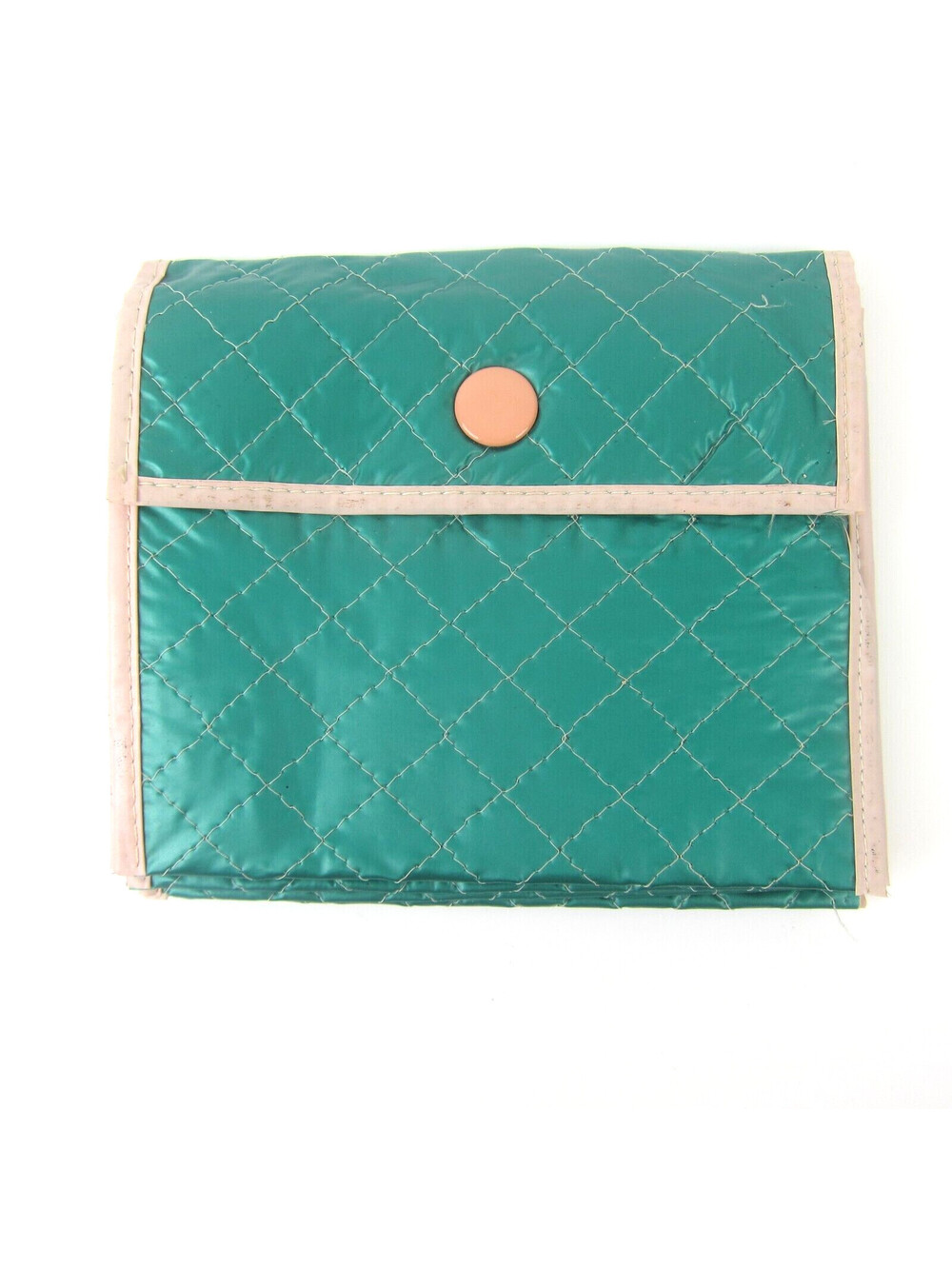 Vintage Quilted Padded Travel Jewelry Accordion Organizer / Makeup Toiletry Bag